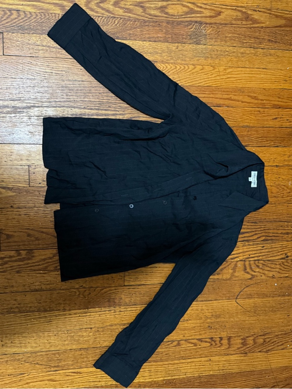 Giorgio Armani Black Pinstripe Blazer